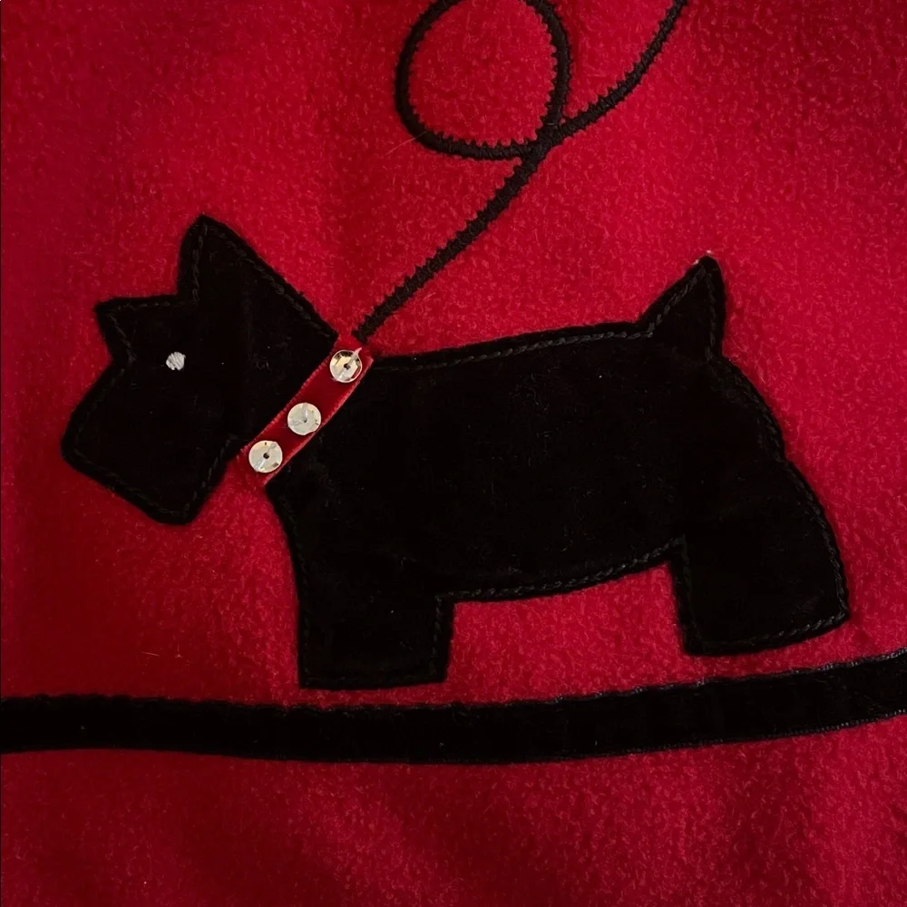 Pete’s Partner Girls Scottish Terrier Red Coat With Faux Black Fur Trim Size 4​